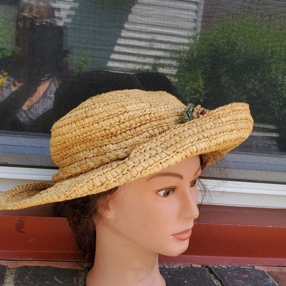 Floral Fun Raffia Hat - Picture 2 of 6
